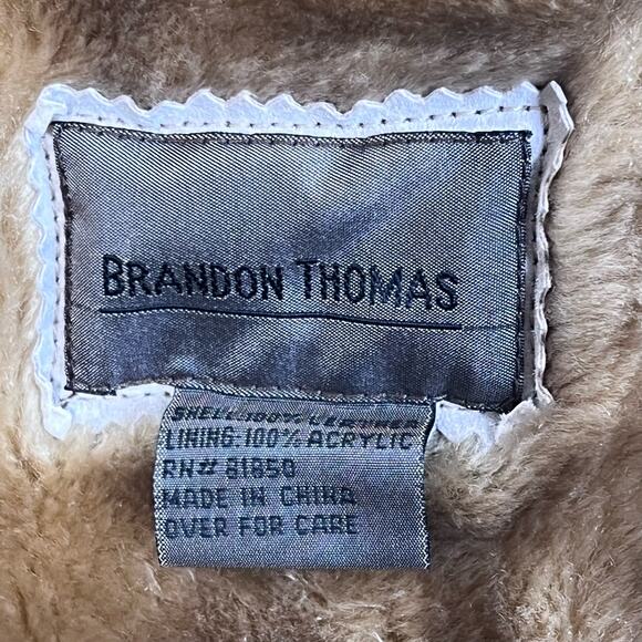 Brandon Thomas Women’s Vintage Tan Suede Leather & Faux Shearling Coat L… - Picture 12 of 16